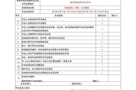 动土安全作业票填写范本